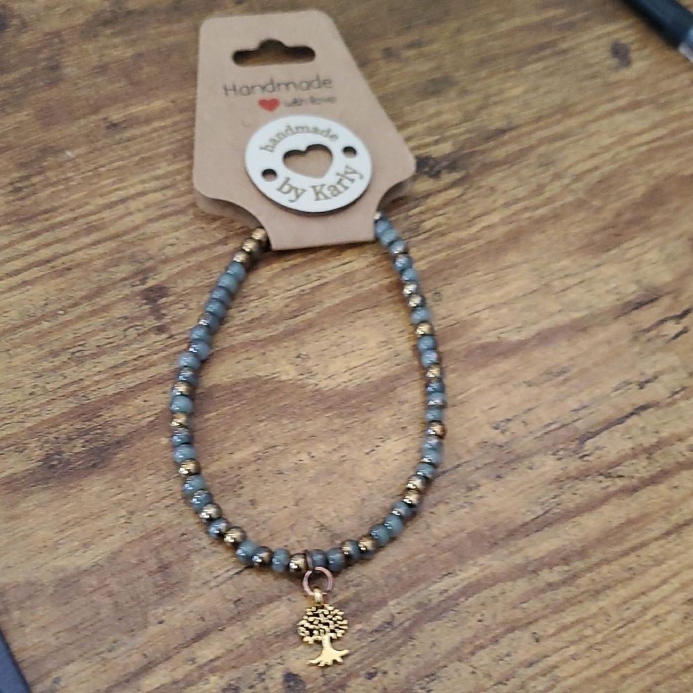 Blue and Gold Bracelet With Family Tree
